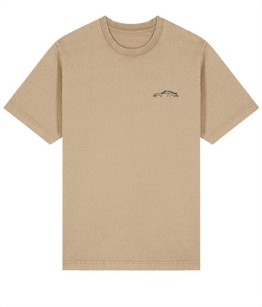 Porsche 911 (930) turbo - Embroidered Oversized Premium T-Shirt (Vintage look)