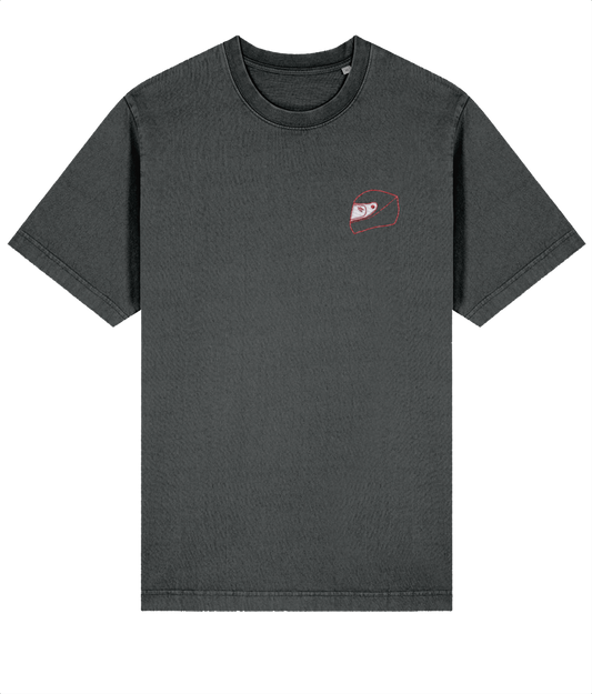 Celebrate an F1 legend. This premium t-shirt pays tribute to Charles Leclerc, featuring a minimalist embroidered design of his iconic helmet.

Premium Quality &amp; Craftsmanship Made from 100% certified organic cotton (240 gsm), this offers superior comfort with relaxed fit. The precise center embroidery delivers exceptional durability that outlasts typical printed alternatives.