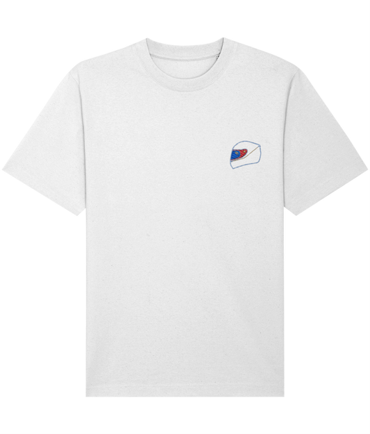 Celebrate an F1 legend. This premium t-shirt pays tribute to Fernando Alonso, featuring a minimalist embroidered design of his iconic helmet.