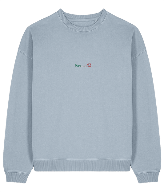 Celebrate the youngest F1 hero. This oversized premium sweatshirt pays tribute to Kimi Antonelli, featuring a minimalist embroidered F1 car and his iconic #12 race number.

Premium Quality &amp; Craftsmanship Made from 100% certified organic cotton (380 gsm), this offers superior comfort and style with oversized fit. The precise embroidery delivers exceptional durability that outlasts typical printed alternatives.