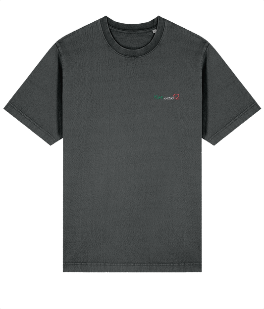 Celebrate the youngest F1 hero. This oversized t-shirt pays tribute to Kimi Antonelli, featuring a minimalist embroidered F1 car and his iconic #12 race number.

Premium Quality &amp; Craftsmanship Made from 100% certified organic cotton (240 gsm), this offers superior comfort with relaxed fit. The precise center embroidery delivers exceptional durability that outlasts typical printed alternatives.