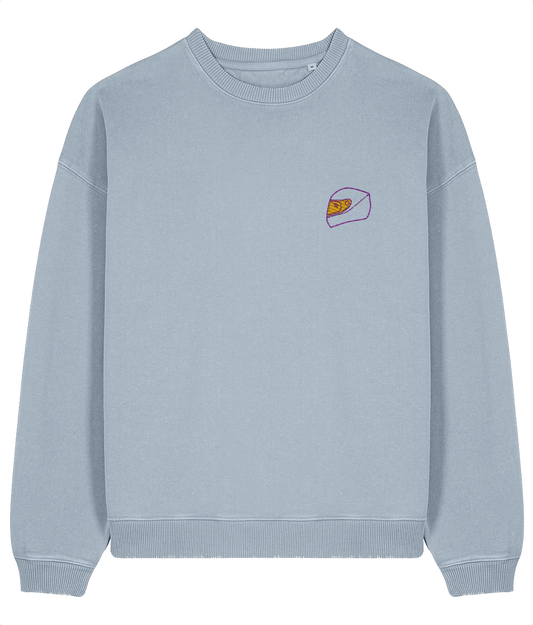 Celebrate an F1 legend. This premium sweatshirt pays tribute to Lewis Hamilton, featuring a minimalist embroidered design of his iconic helmet.

Premium Quality &amp; Craftsmanship Made from 100% certified organic cotton (380 gsm), this offers superior comfort and style with oversized fit. The precise embroidery delivers exceptional durability that outlasts typical printed alternatives.