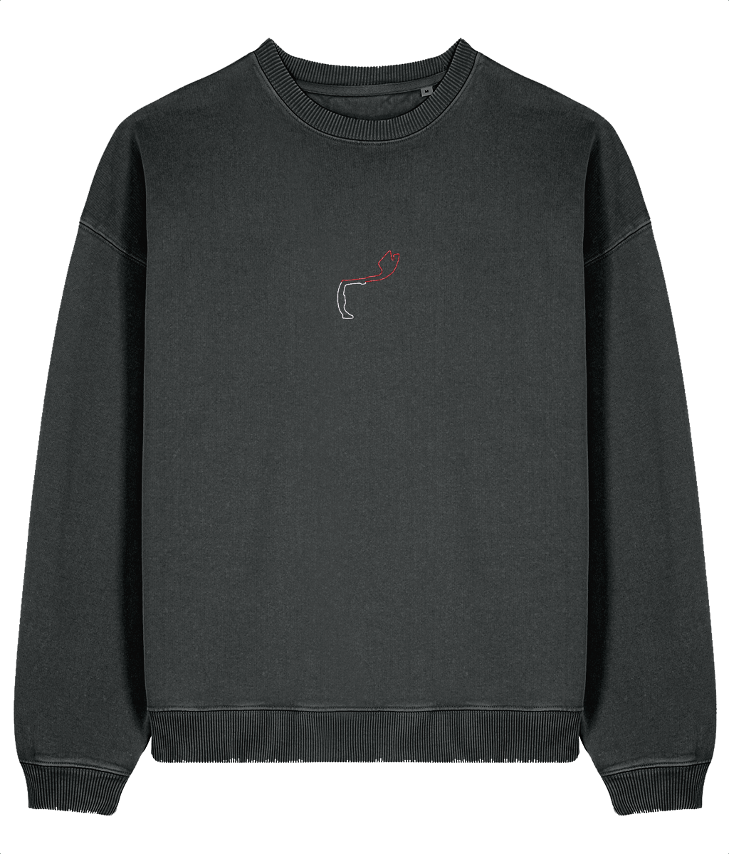 Celebrate Formula 1 heritage with this oversized organic cotton sweatshirt featuring a minimalist embroidered Monaco circuit outline. Crafted for motorsport enthusiasts who value quality and timeless design.

Premium Quality &amp; Craftsmanship Made from 100% certified organic cotton (380 gsm), this offers superior comfort and style with oversized fit. The precise embroidery delivers exceptional durability that outlasts typical printed alternatives.