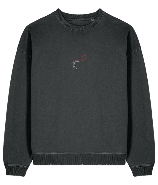 Celebrate Formula 1 heritage with this oversized organic cotton sweatshirt featuring a minimalist embroidered Monaco circuit outline. Crafted for motorsport enthusiasts who value quality and timeless design.

Premium Quality &amp; Craftsmanship Made from 100% certified organic cotton (380 gsm), this offers superior comfort and style with oversized fit. The precise embroidery delivers exceptional durability that outlasts typical printed alternatives.