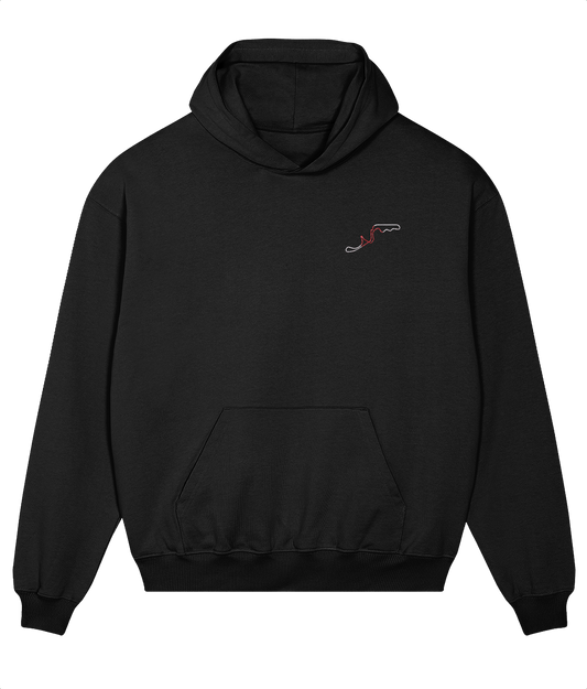 Celebrate Formula 1 heritage with this oversized heavyweight organic cotton hoodie featuring a minimalist embroidered Suzuka circuit outline. Crafted for motorsport enthusiasts who value quality and timeless design.

Premium Quality &amp; Craftsmanship Made from 100% certified organic cotton (400 gsm), this offers superior comfort and style with oversized fit. The precise embroidery delivers exceptional durability that outlasts typical printed alternatives.
