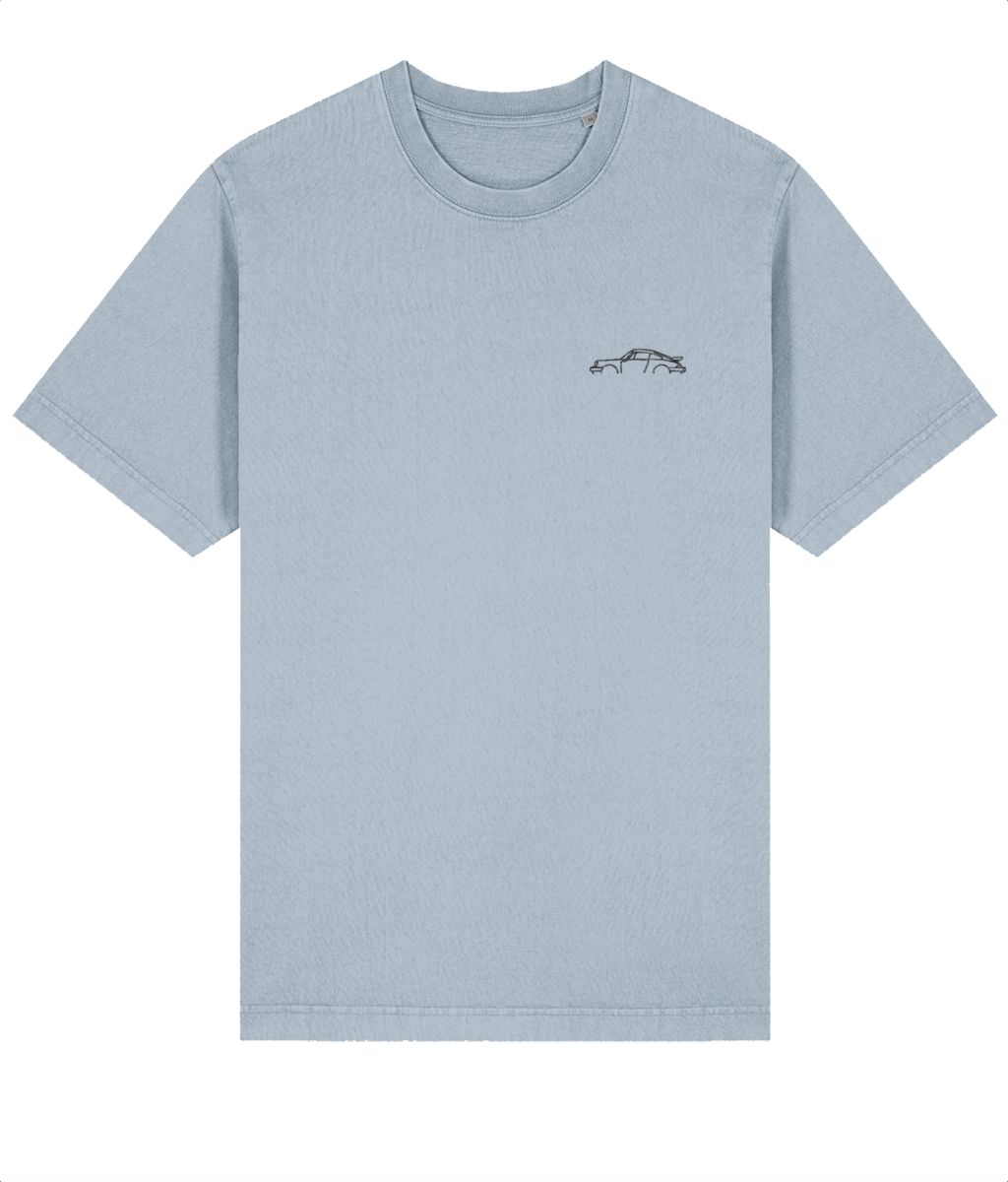Porsche 911 (930) turbo - Embroidered Oversized Premium T-Shirt (Vintage look)